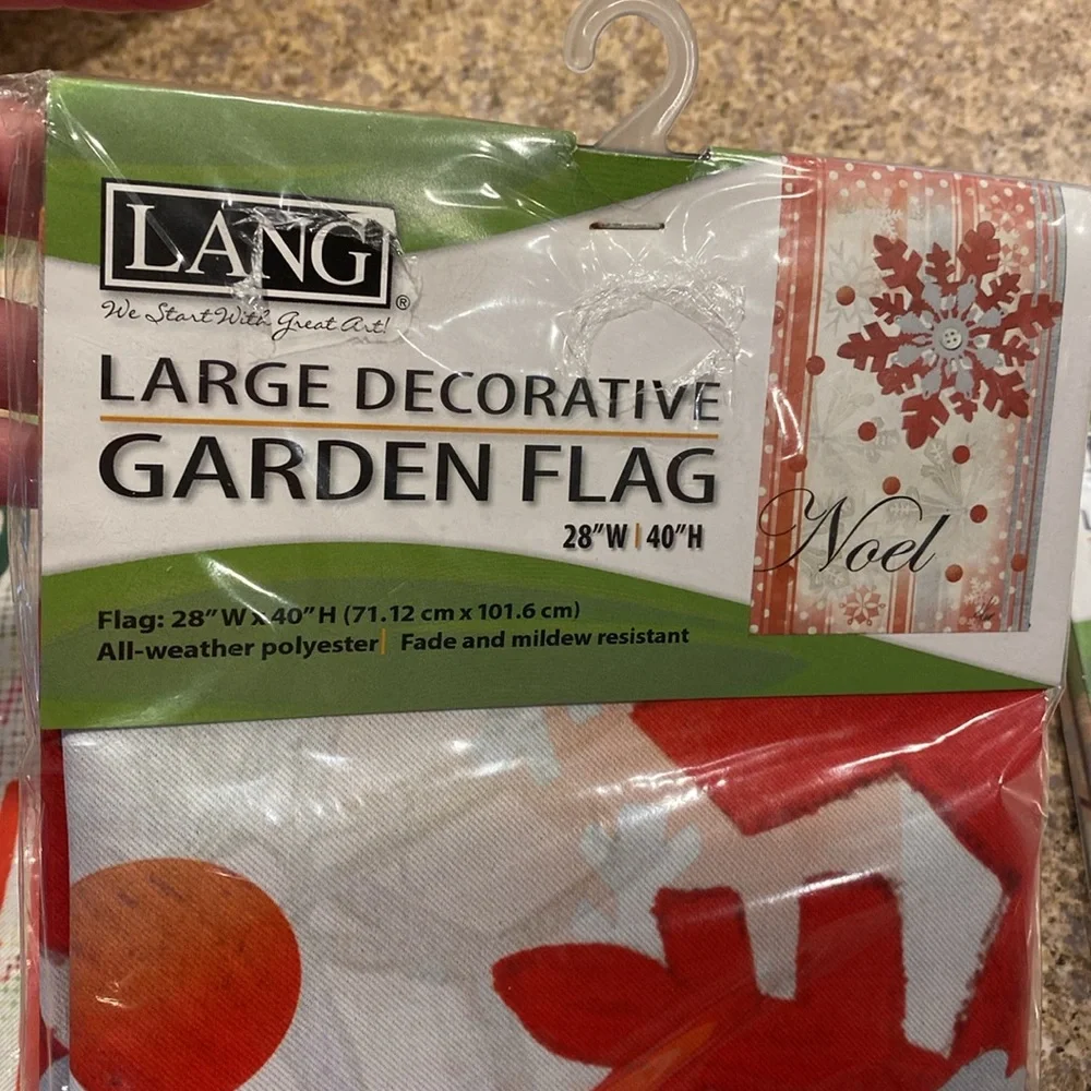 3 NIP Lang Christmas Holiday Garden Flags Premium 28” x 40” Noel Merry & Bright - Picture 4 of 11
